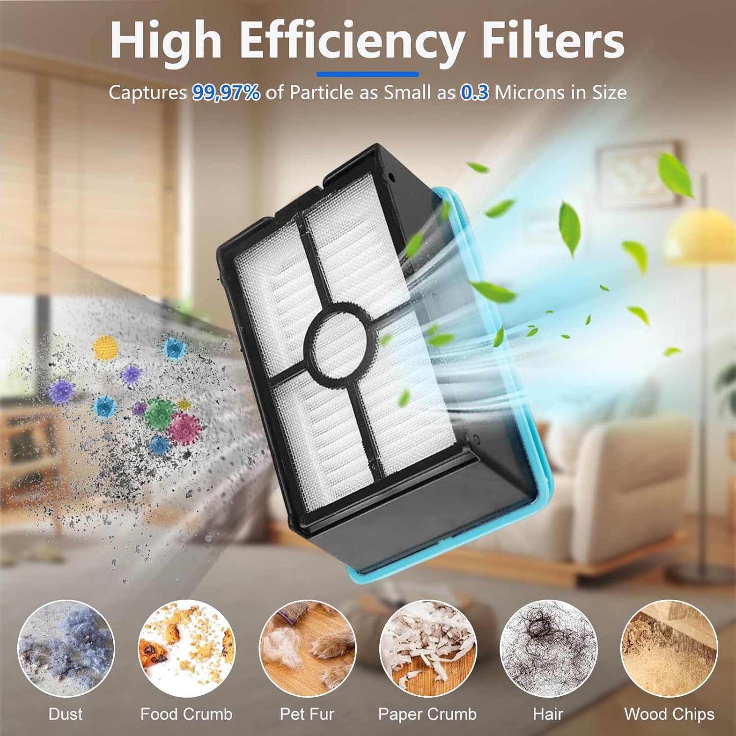 Chuancheng Roller Brush and Filter for Bissell 4202F, 4111A, 4157, 4111, 4109, 4088 Vacuum Cleaner Replacement Parts, 2 Roller Brush 2 Filter 1 Cleaning Brush