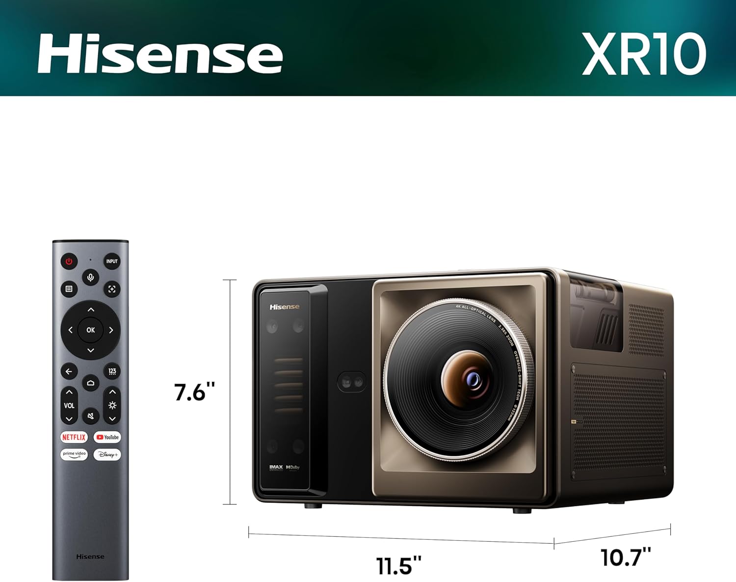 Hisense XR10 Triple Laser 4K Projector, 6000 ANSI Lumens, 6000:1 Contrast, IRIS Lens, 0.84-2.0:1 Optical Zoom, Lens Shift,65” - 300”, Dolby Vision, IMAX Enhanced, Vidaa OS, Tuned by Devialet 3 71HFdTYnsFL. AC SL1500