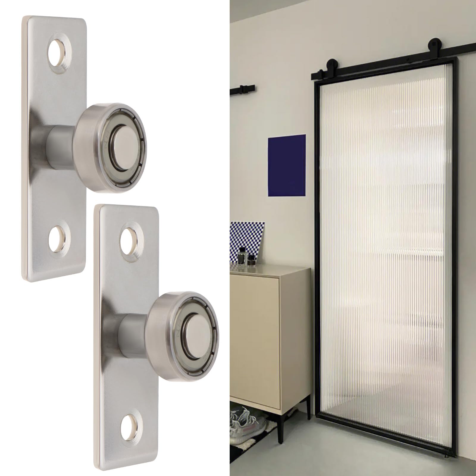 The Lord of the Tools 2pcs Sliding Door Floor Guide Floor Roller Guide Ball Bearing Pulley Sliding Metallic Sliding Door Roller Guide Ball Bearings Roller - Image 2