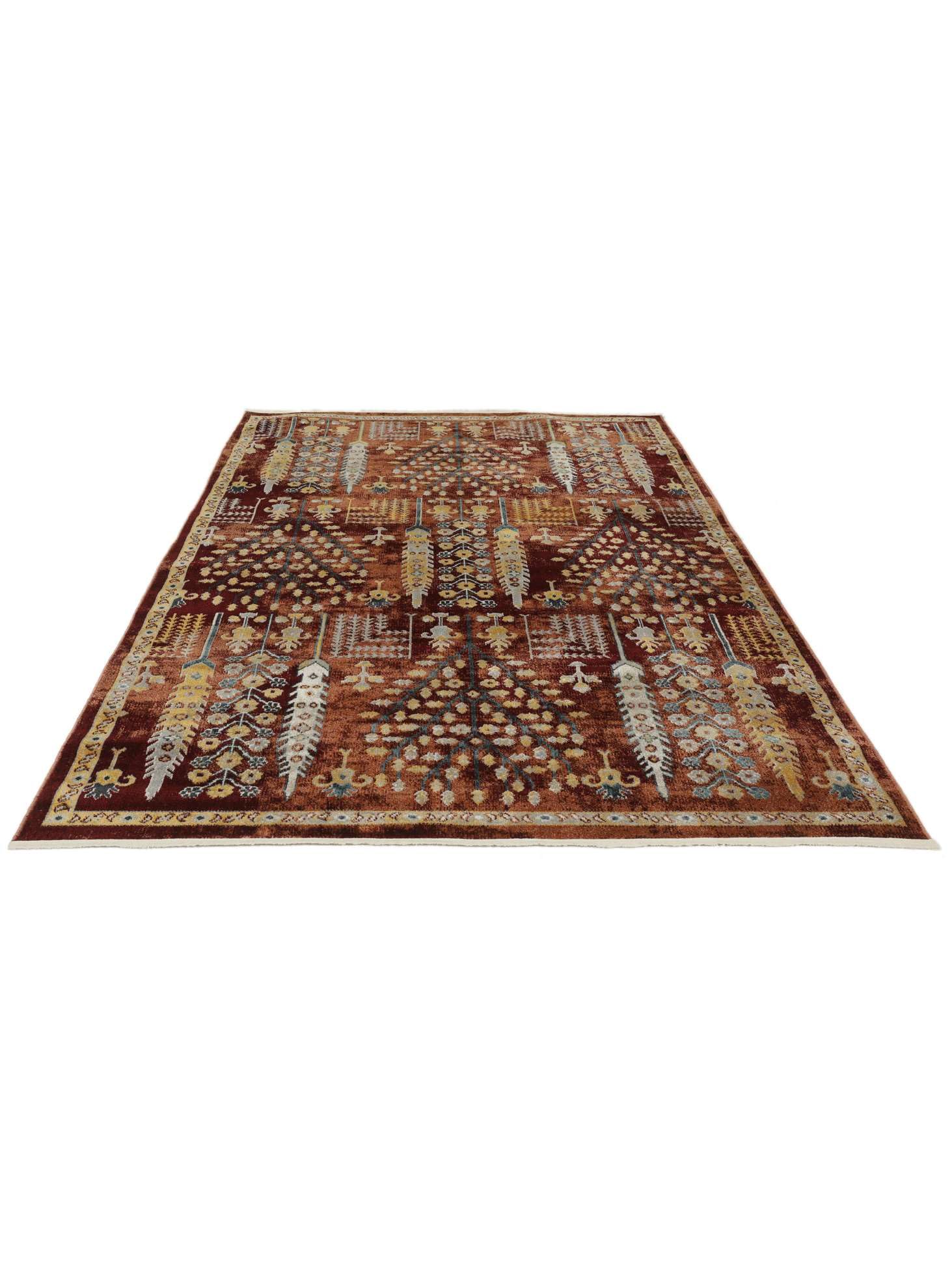 RugVista Razavi, Tappeto, Moderni, 100 x 160 cm, Rettangolare, Pelo corto, Soggiorno, Camera da letto, Cucina, Lavabile in lavatrice, Ruggine