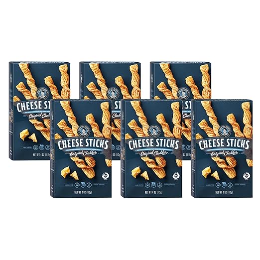 John Wm. Macy's - Original Cheddar CheeseSticks - Hand Crafted, Non GMO, and Nothing Artificial - Made with Real Cheese - 4 oz. Cartons - 6 Pack