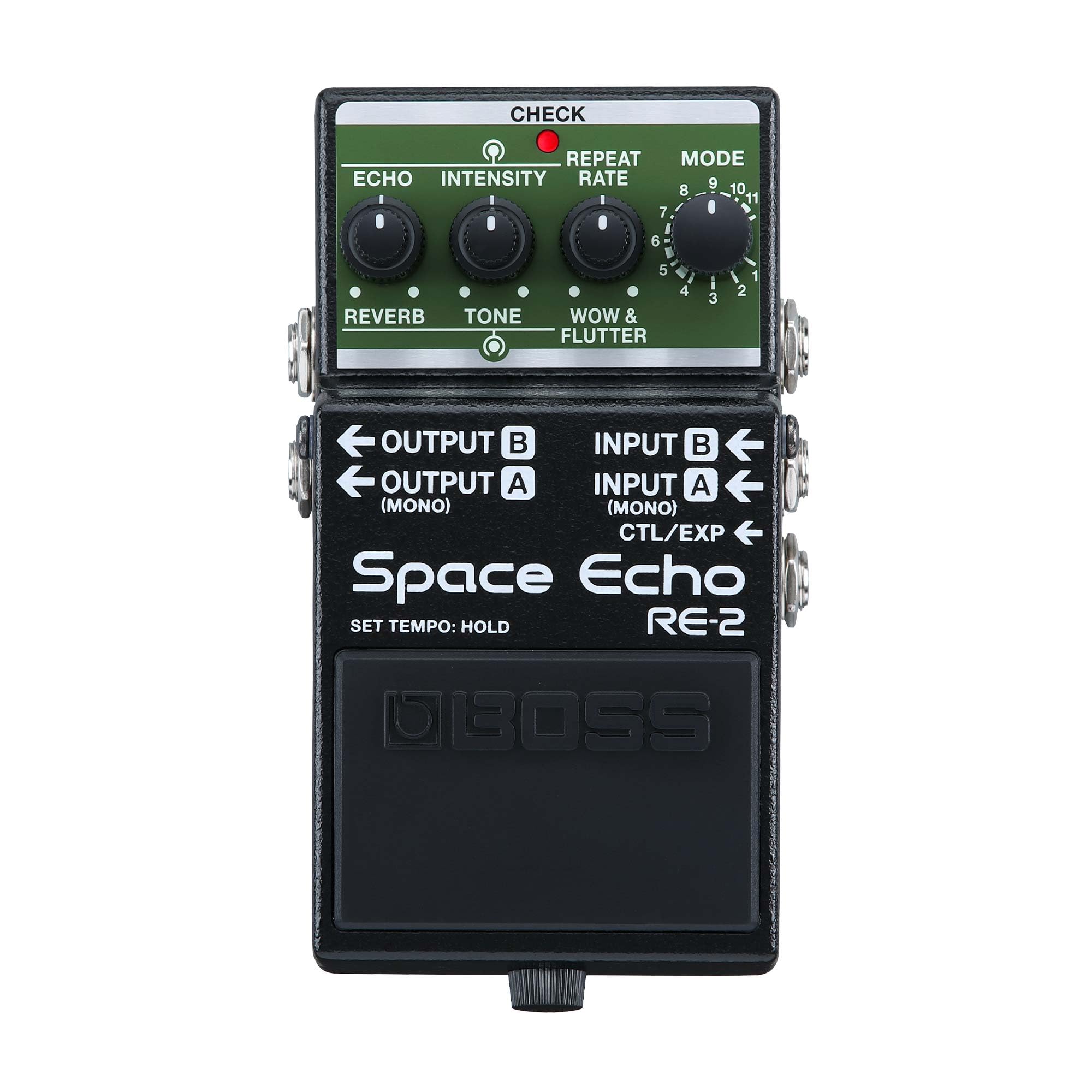 BOSS RE-2 Space Echo | Tape Delay Reverb Efekt Pedał | Nowoczesna, Kompaktowa Rekonstrukcja Legendarnego Roland RE-201 Space | True Stereo | Spring Reverb | Wow & Flutter