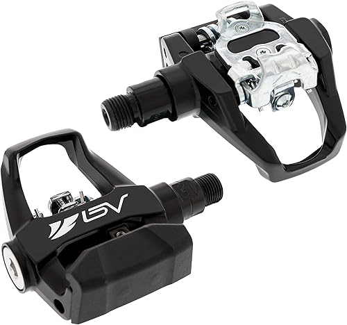 BV Bike Shimano SPD Compatible 916 Pedals with Toe Clips - MTBSpinIndoorExercisePeloton Bicycle Pedals Peloton Toe CagesPedal Adapter