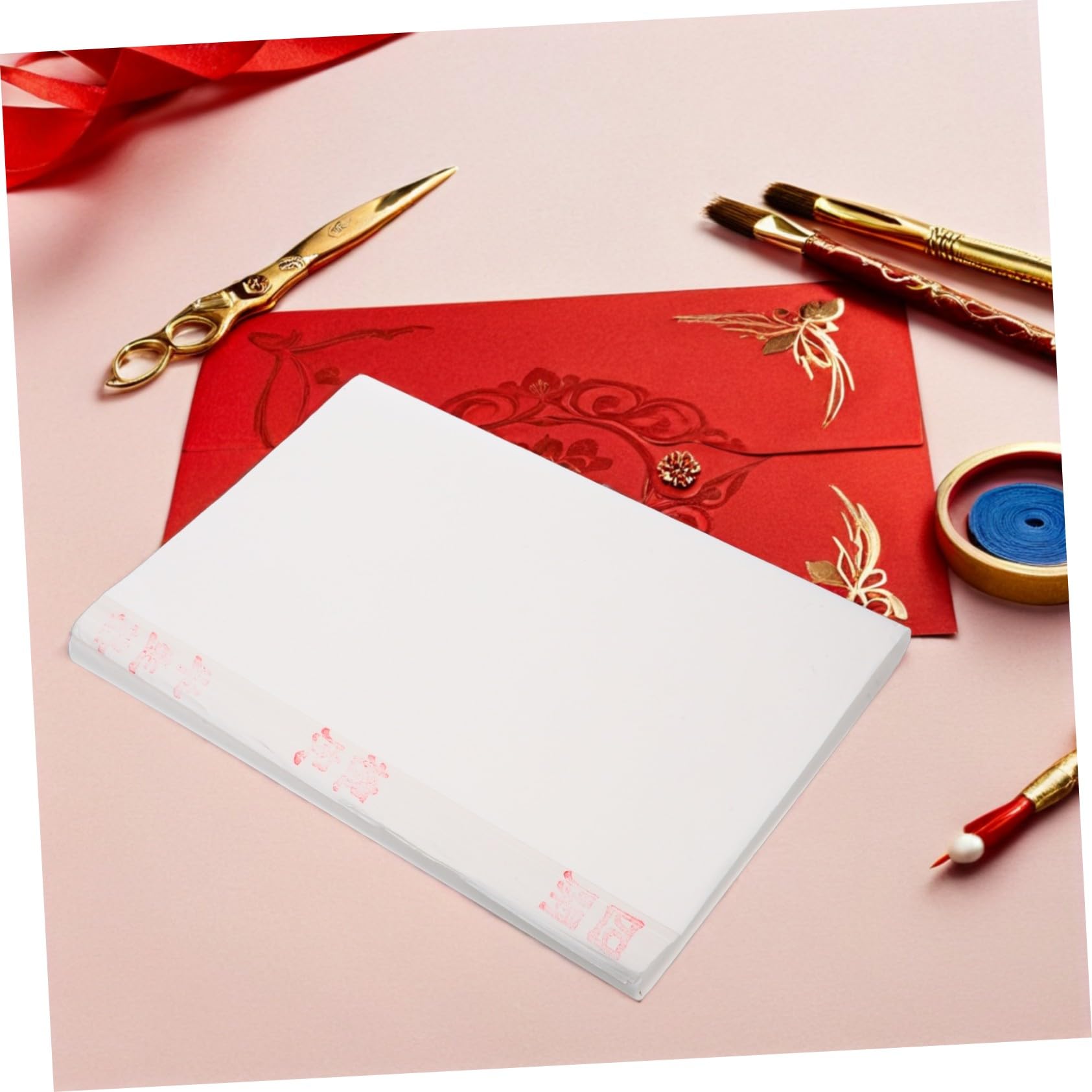 Operitacx Papier Xuan Blanc pour Calligraphie à Pinceau, 100 Feuilles Résistantes la Déchirure Jaunissement, pour Cours de Calligraphie et Peinture Sumi