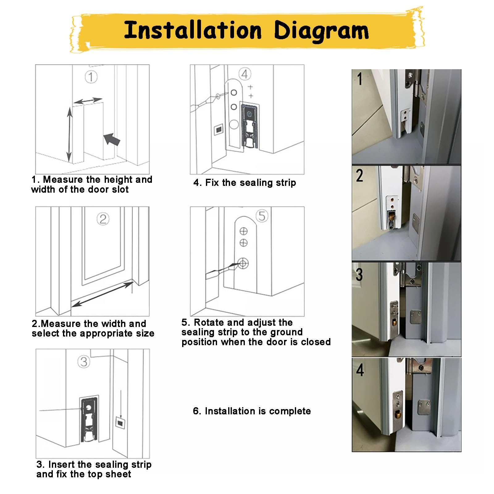 30-150 Cm Guarnizione Porta Con Paraspifferi Automatico Regolabile