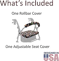 Vista 3 de Crutcheze Juego de fundas para asiento y respaldo con ruedas - Patrón de mariposa - Accesorio decorativo para andador para mujeres mayores