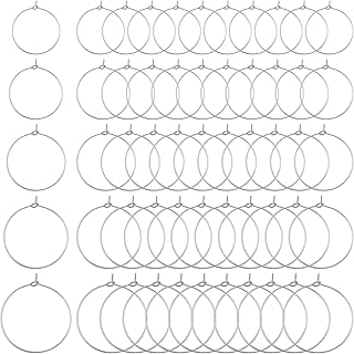 200Pcs White K Plated Hoop Earring Findings - 5 Sizes, Simple Elegant, DIY Craft, Wedding Party Favors