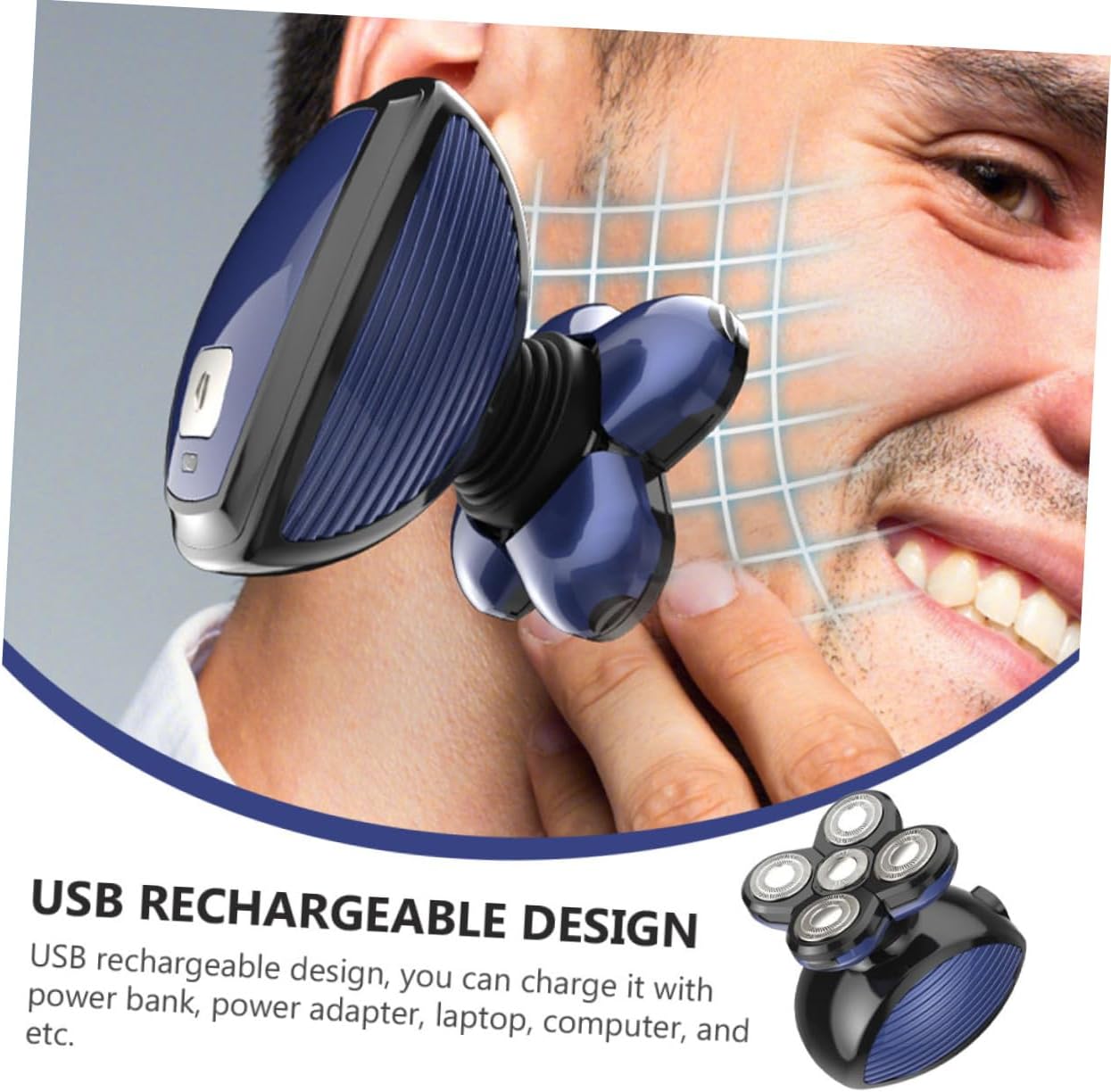 USB Rechargeable Electric Trimmer for Men Grooming Kit with Beard Nose Ear Hair Removal Compact Design for Travel Use