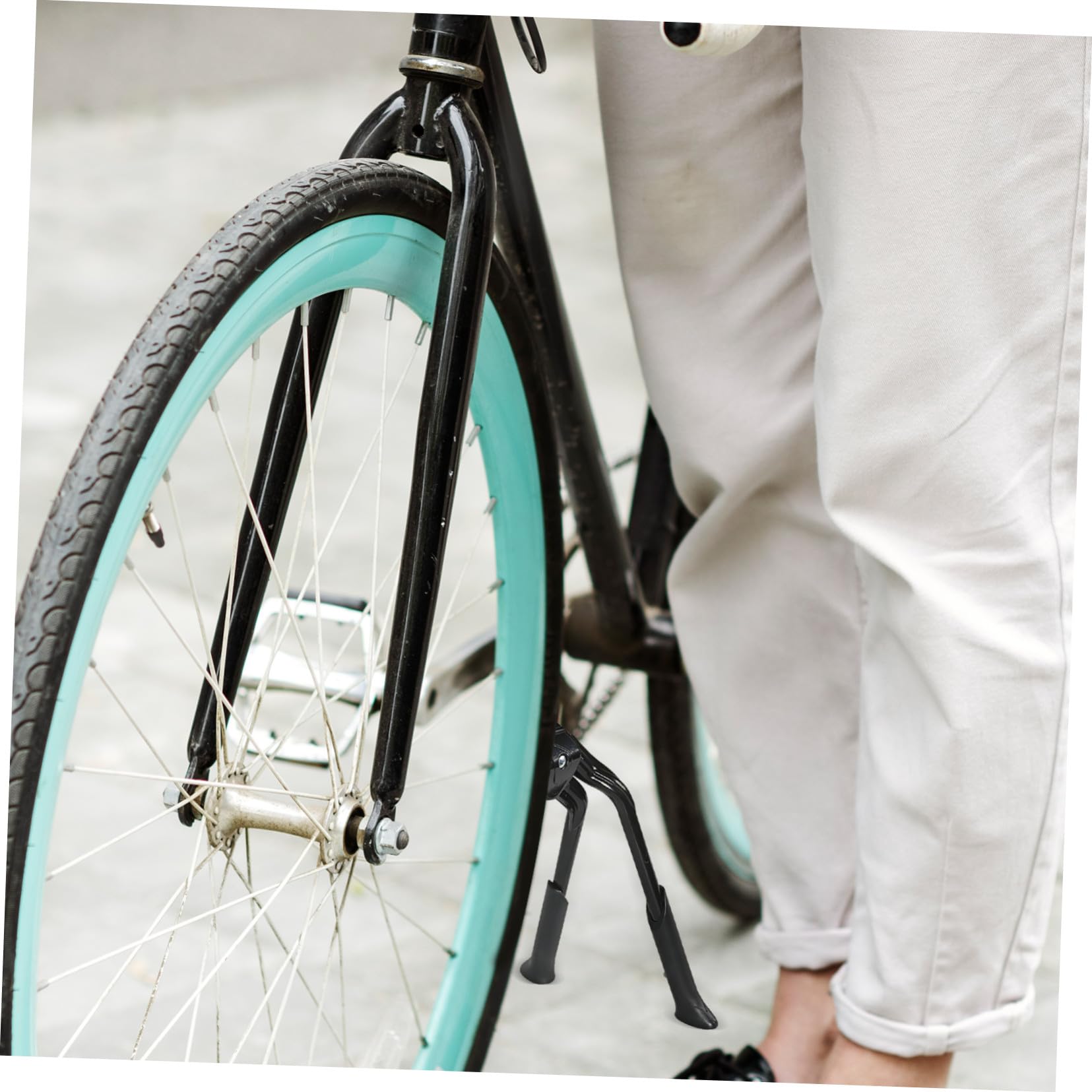 Béquille de Vélo Robuste et Peu Encombrante en Alliage D'aluminium Double Réglable pour Vélo de Montagne et Usage Intérieur Extérieur