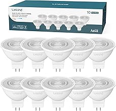 Linkind 12 V GU5.3 LED 3.4 W, 35 Watt Replaced, 2700 K Warm White 36° Beam Angle LED Spot MR16, 360 Lm AC/DC 12 V LED Bulb, 25,000 Hours Life, Not Dimmable, Pack of 10