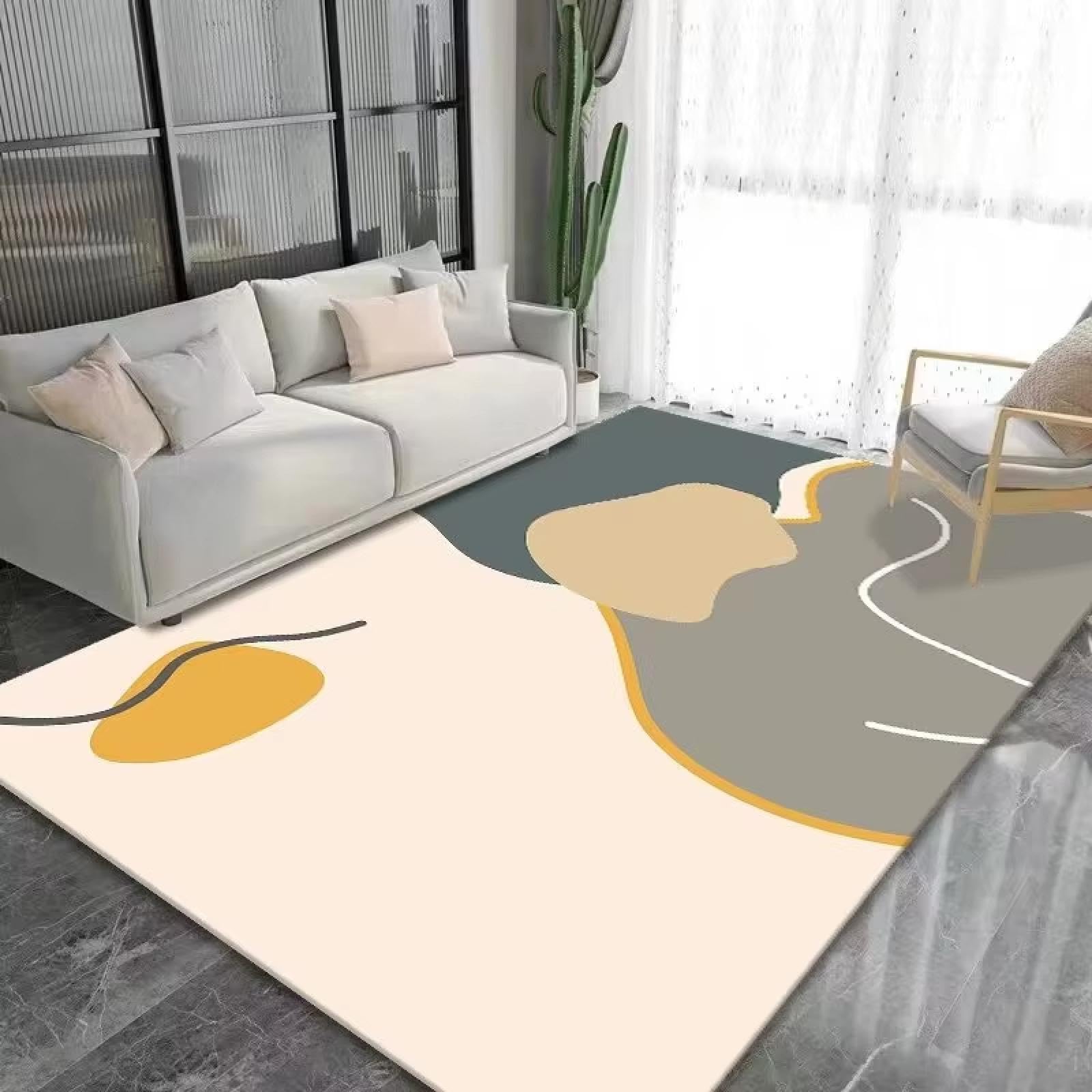 Tapis nordique salon de luxe léger doux carré 100x120cm pour décorer votre chambre avec élégance