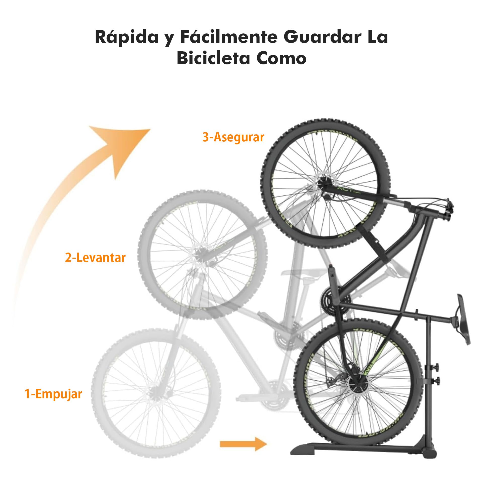 Mimoke Soporte vertical para bicicletas - Soporte de suelo vertical independiente para guardar bicicletas en interiores - Garajes y apartamentos (una pieza)