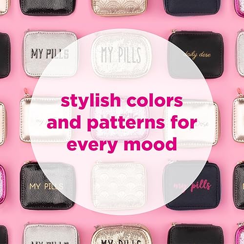 Miniatura 6 de Miamica Pastillero con cierre de cremallera o cierre a presión con organizador de medicamentos de plástico extraíble de 8 días - Mantén tus