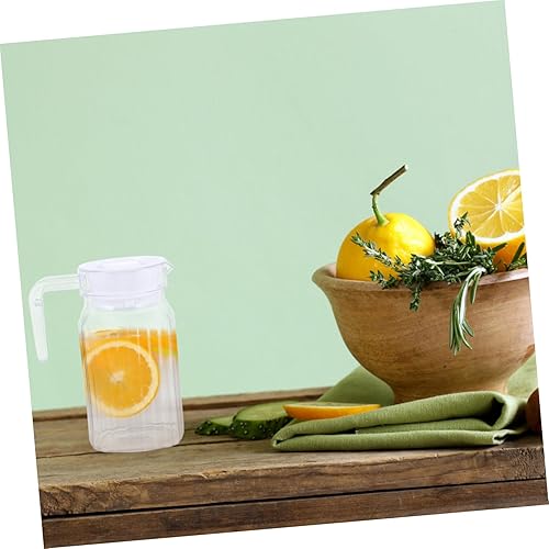 Miniatura 7 de 1 jarra de agua fría transparente grande reutilizable para jugos y bebidas heladas, botella de agua con diseño de rayas con asa para uso doméstico y