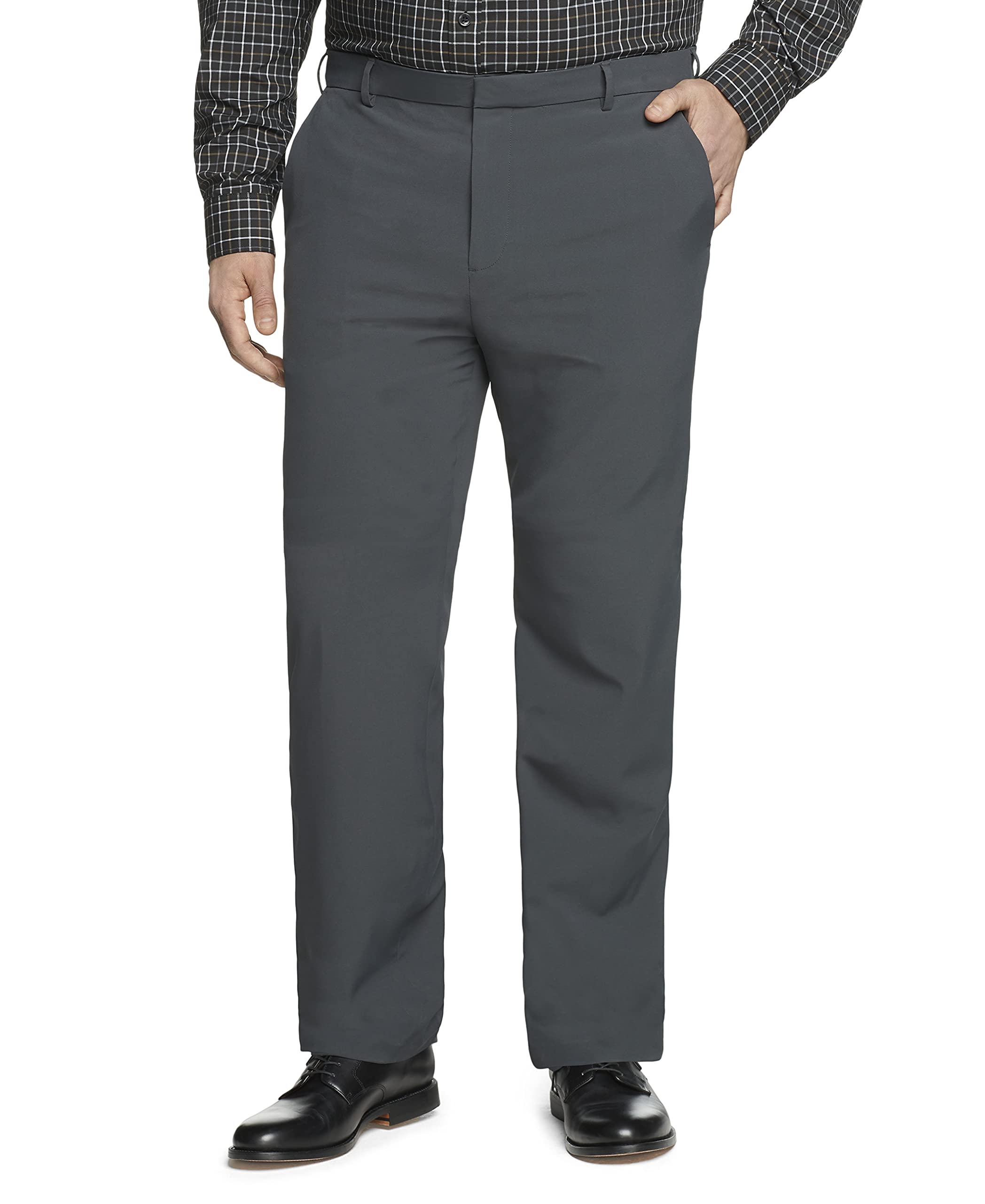 Van Heusen Mens Big and Tall Stain Shield Stretch Straight Fit Flat Front Dress Pant