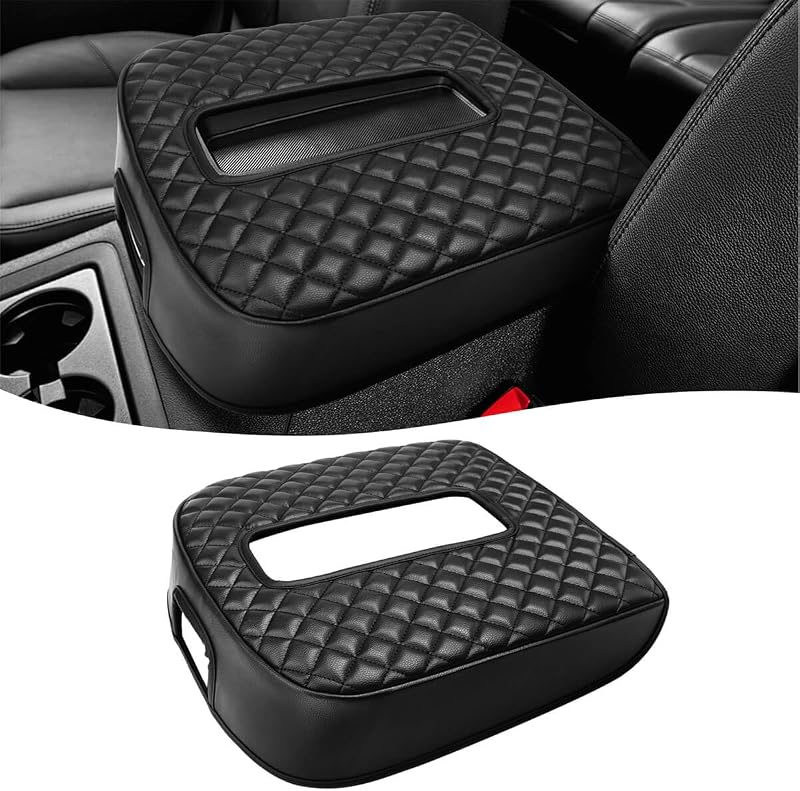 Capa de Apoio de Braço para Console Central KBH Chevrolet Silverado, Tahoe, Avalanche e Suburban 2007–2014 – Preta