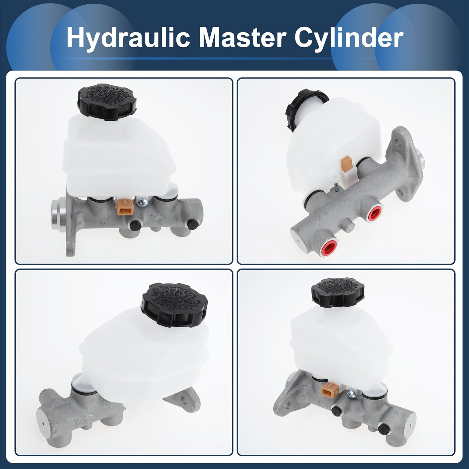 Brake Master Cylinder Reservoir No.585102D000 for Hyundai Elantra 2001-2003 Hydraulic Master Cylinder Silver Tone White Aluminum Alloy Plastic 1 Pc