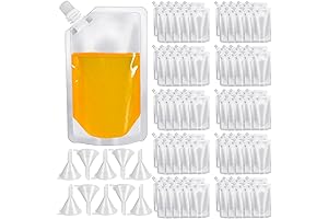 100 Pcs Plastic Flasks: Convenient Pouches for Drinks on the Go