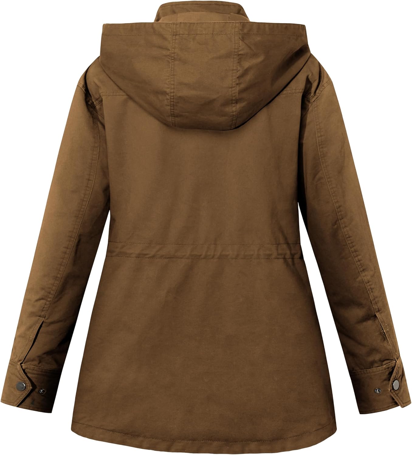 Soularge Women's Plus Size Military Cotton Jacket with Detachable Hood