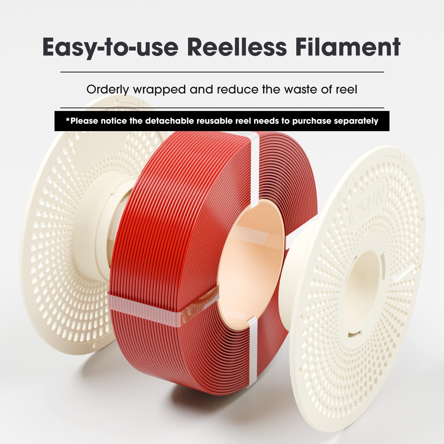 eSUN PLA Refill Filament 1,75 mm, bezszpulowy filament do druku 3D, dokładność wymiarowa +/- 0,05 mm, szpula 1 kg (2,2 LBS), szybki filament PLA do drukarek szybkobieżnych (Ognista czerwień, 1KG)