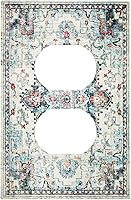 Vista 113 de Cubierta de Interruptor de Luz de Estilo Boho Vintage de los 70 Sol Arcoíris Champiñón Floral Rocker Individual 1 Gang Cubierta de Enchufe