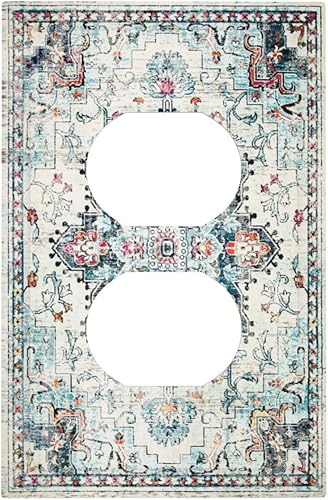 Miniatura 113 de Cubiertas de interruptor de luz de palanca simple de los años 70, estilo bohemio vintage con sol, arcoíris, retro, hongo, floral, de 1 gang, placas