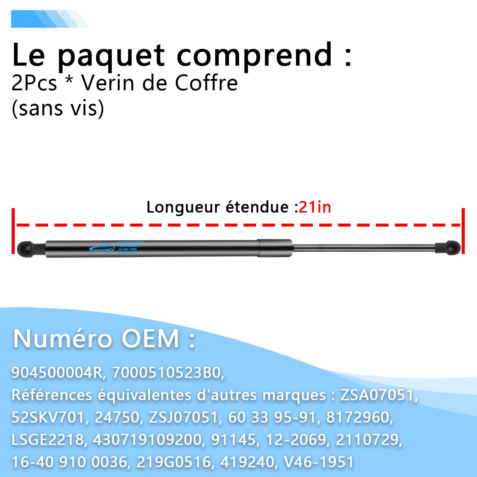 2X Verin de Coffre Voiture pour Scenic 3 2009-2016 Verin de Coffre Voiture Verin Hydraulique Verin a Gaz Remplacer #904500004R, 7000510523B0