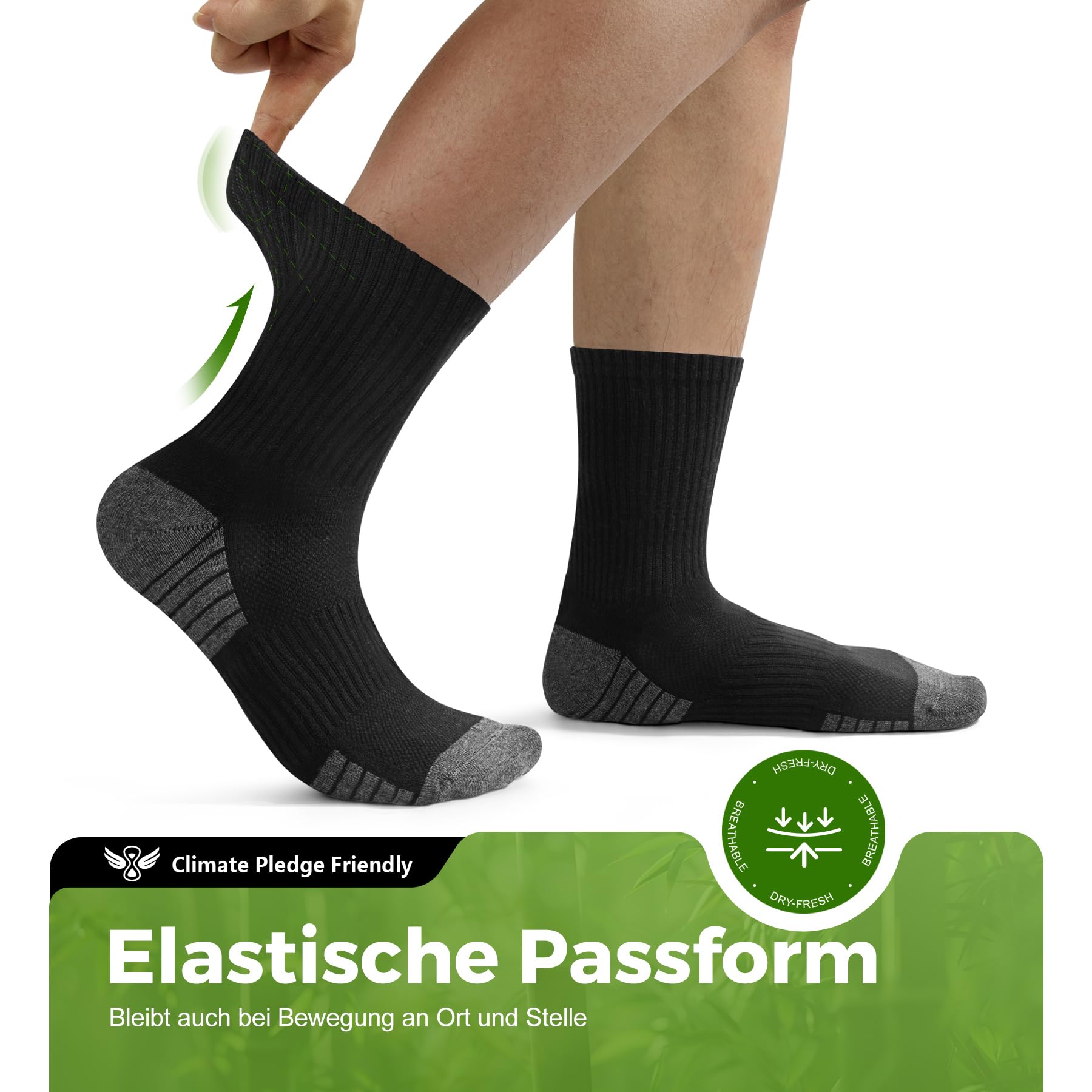 FALARY 6/12 Paar Bambus Socken Herren & Damen - Superweich, Mesh-Belüftung & Komfortbund - Bequeme Crew Socken Multipack