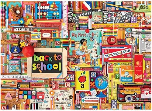 Cobble Hill - Rompecabezas de 1000 piezas, regreso a la escuela, póster de muestra incluido