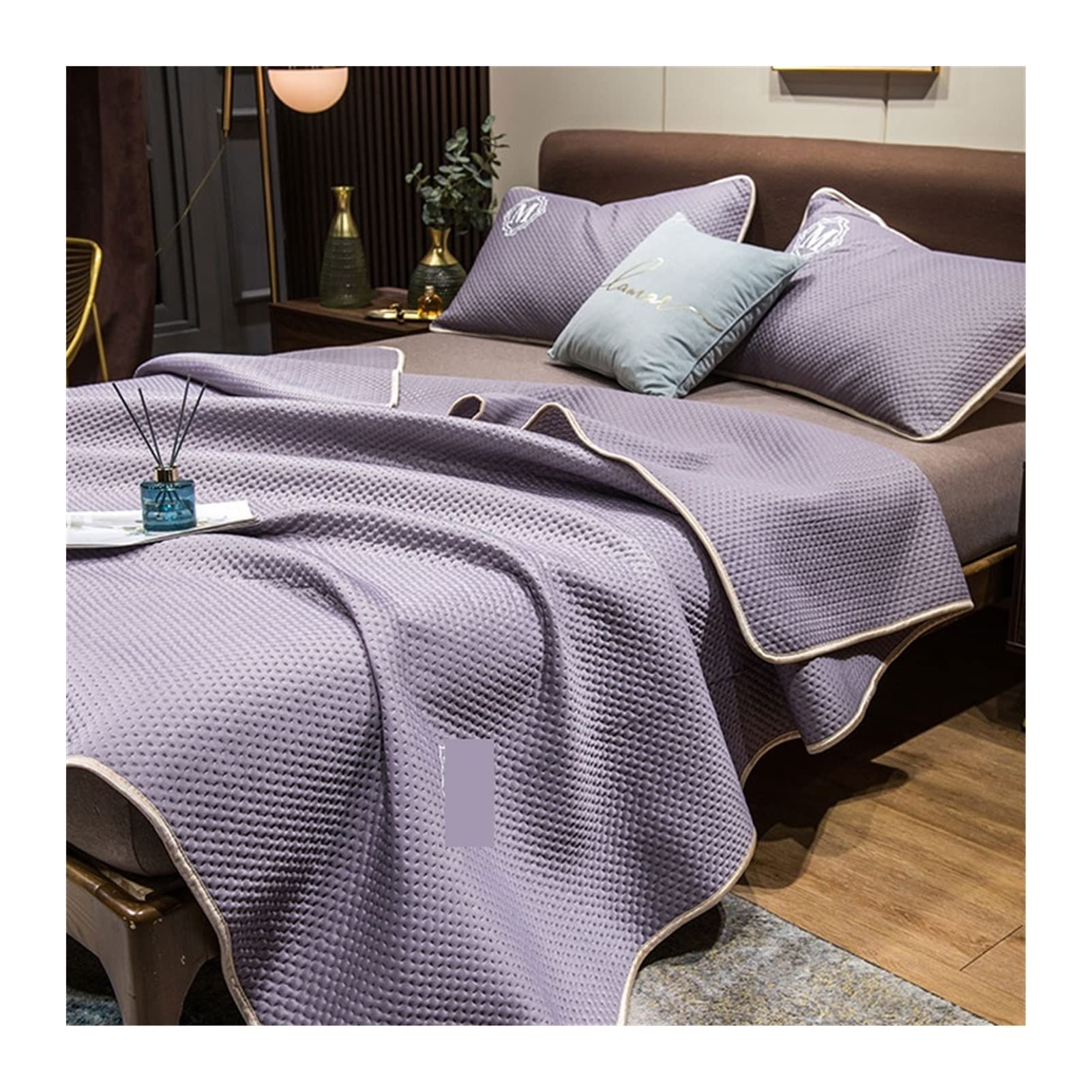 DUBTEDHOU Summer Blanket Lightweight Cooling Blanket Air Conditioning Comforter Multicolor Multiple Sizes(Purple a,200X230cm)