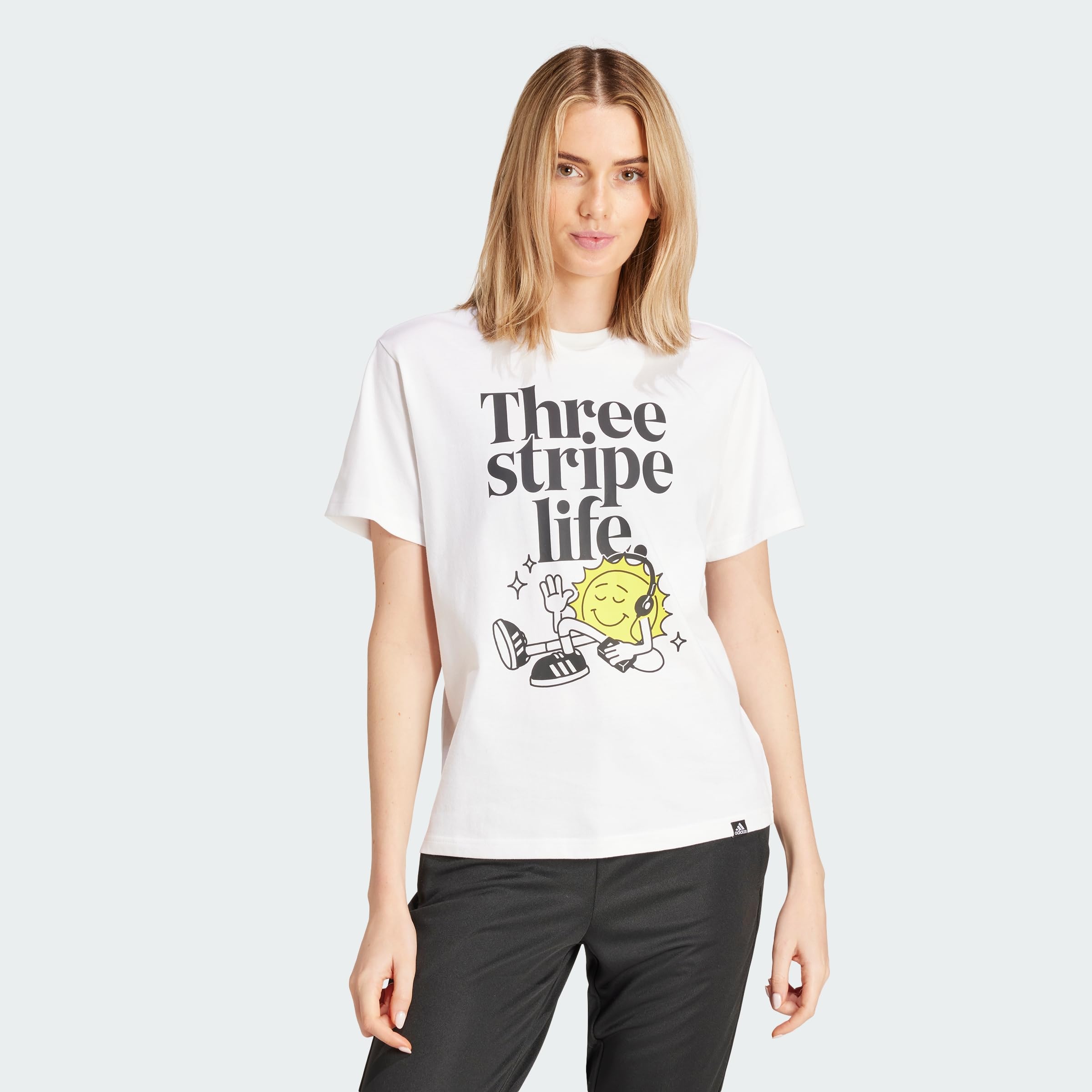 adidas Women's Positivity Graphic TEE, White, M