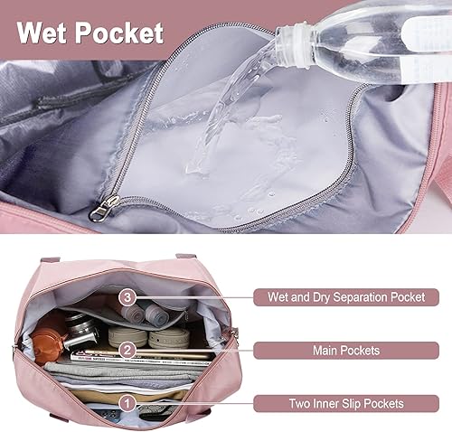 Miniatura 4 de WOOMADA Bolsa de viaje plegable, bolsas de fin de semana para mujer, bolsa de mano con espacio expandible, bolsas de transporte para aviones