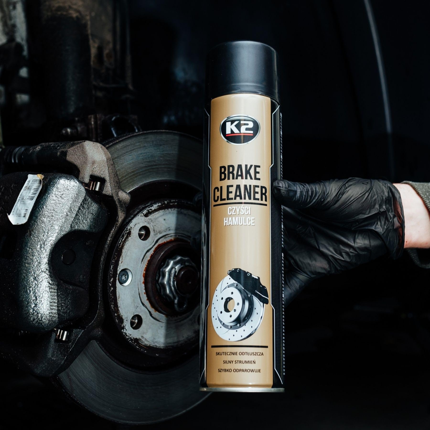 K2 Limpiador de Frenos y Embrague - Brake & Parts Cleaner Pack de 12 - Ayuda a Eliminar Aceites, Grasas, Alquitrán, Resina y Pegamento 600 ml