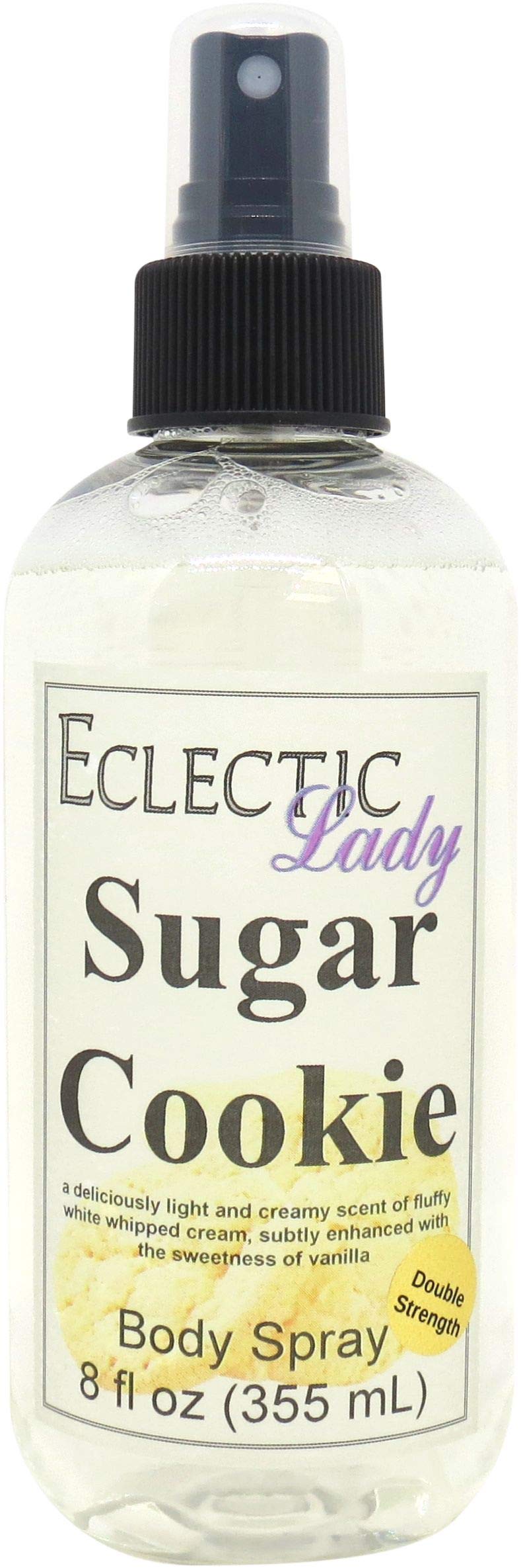 Eclectic Lady Sugar Cookie Body Spray, Double Strength, 8 ounces, Body Mist for Women with Clean, Light & Gentle Fragrance, Cologne with Soft, Subtle Aroma For Daily Use