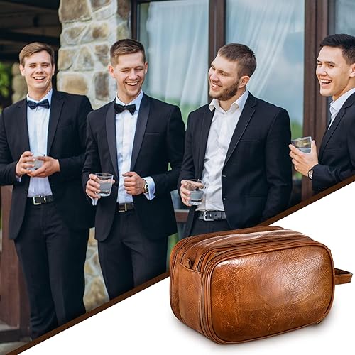 Miniatura 3 de Sotiff 6 juegos de regalos para hombres, bolsa de aseo para hombres, propuesta de boda, regalo grande, kit de afeitado de viaje, bolsa de cosméticos