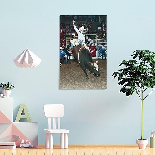 Miniatura 4 de YokimA Lane Frost Riding Bull Poster Pintura Decorativa Lienzo Arte de Pared Pósters de Sala de Estar Dormitorio Pintura 12 x 18 pulgadas (11.8 x