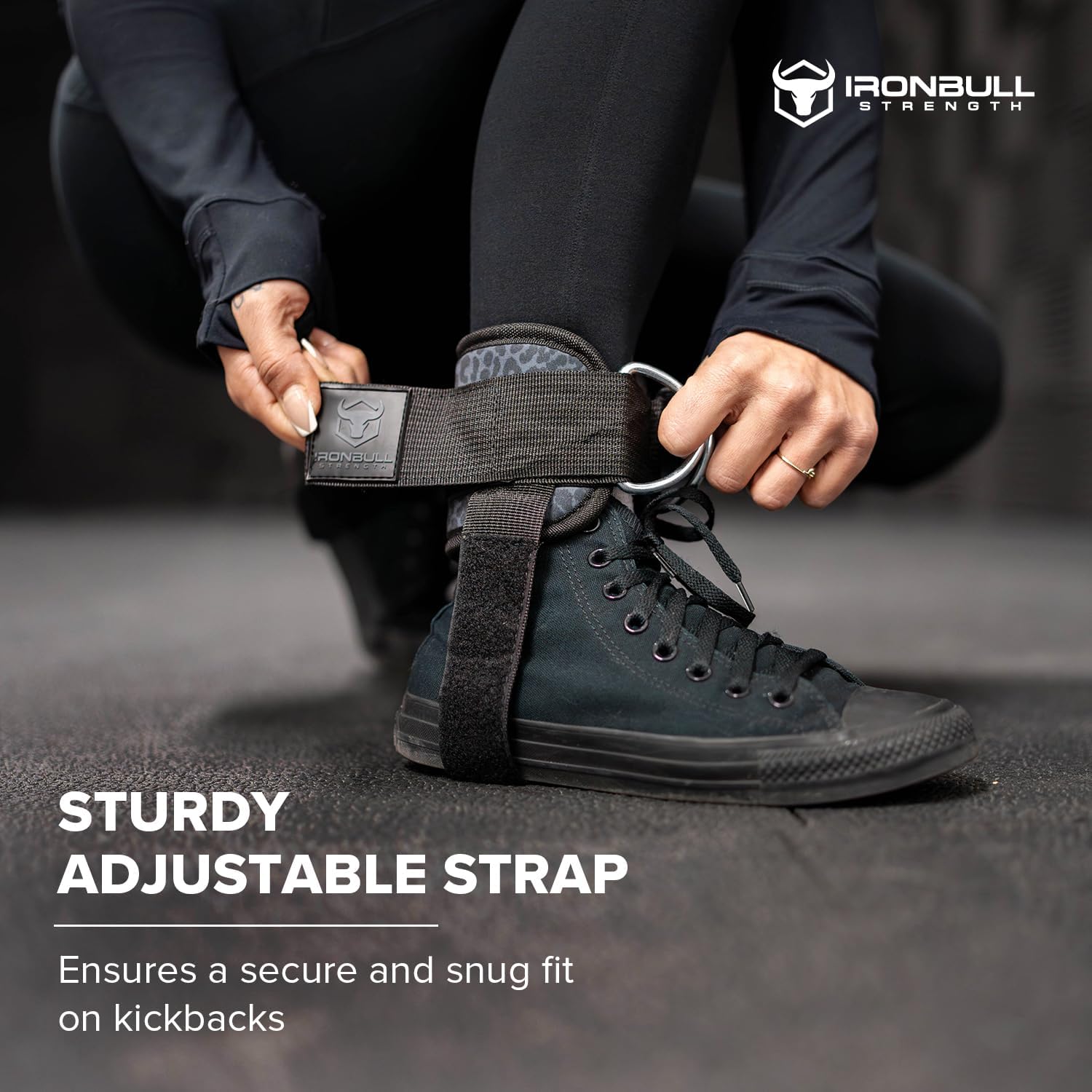 Women's Kickback Ankle Strap for Cable Machines & Resistance Bands: Gym & Home Workout Cuff Attachment for Leg Extensions, Kickbacks, Hip Abductors - Booty Exercises" (Single, Black Leopard)