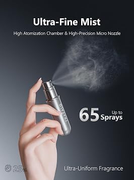 Refillable Perfume Atomizer, Bottom Filling Fragrances Perfume Bottle, Mini Cologne Dispenser, Travel sized, Portable Sprayer for Women Men, Gift