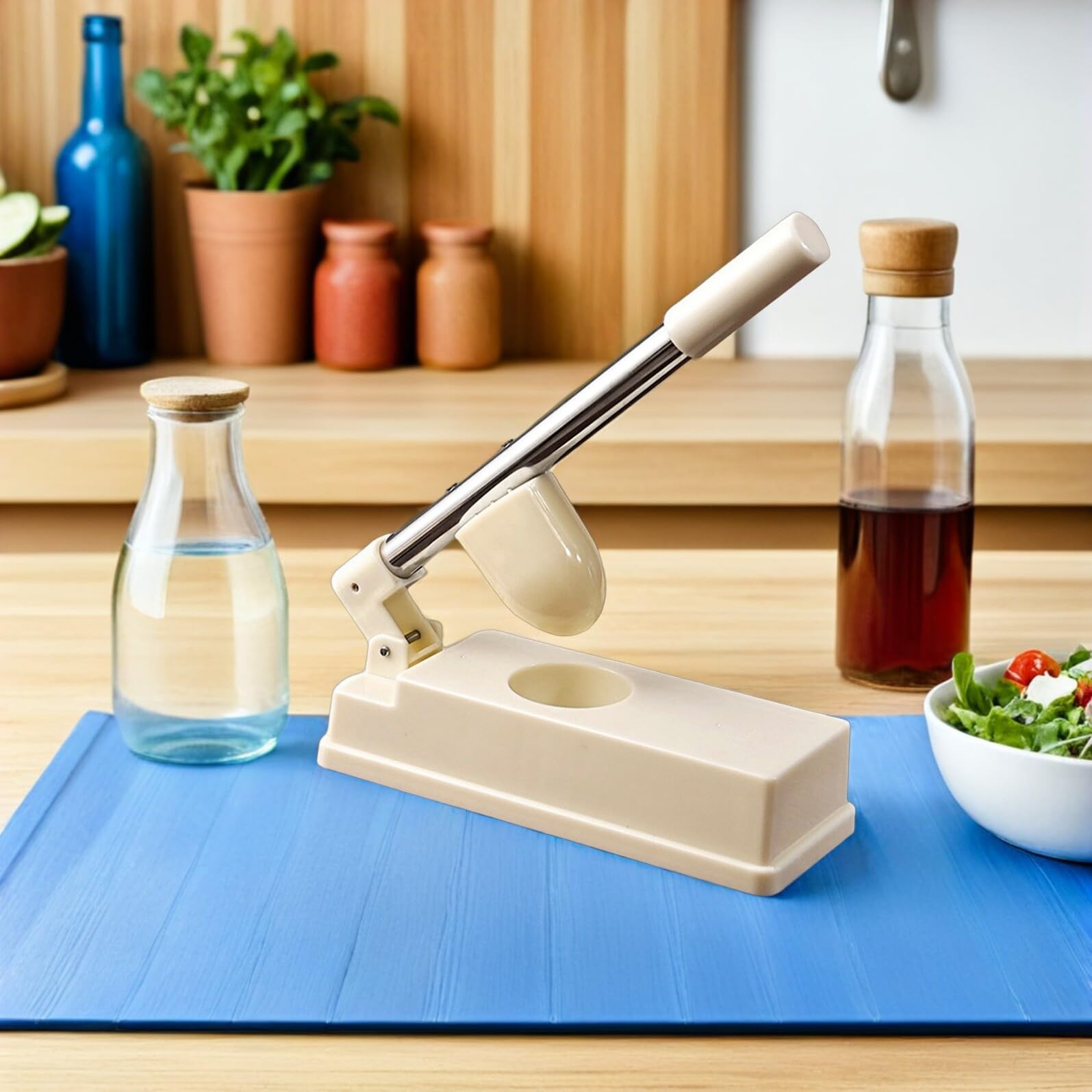 FRCOLOR Pressa per Pasta Manuale per Gnocchi e Torta di Zucca, Stampo per Pressare L'impasto Manico Esteso, Utensile da Cucina Multifunzione per Tortilla e Involtini, Facile da Pulire,