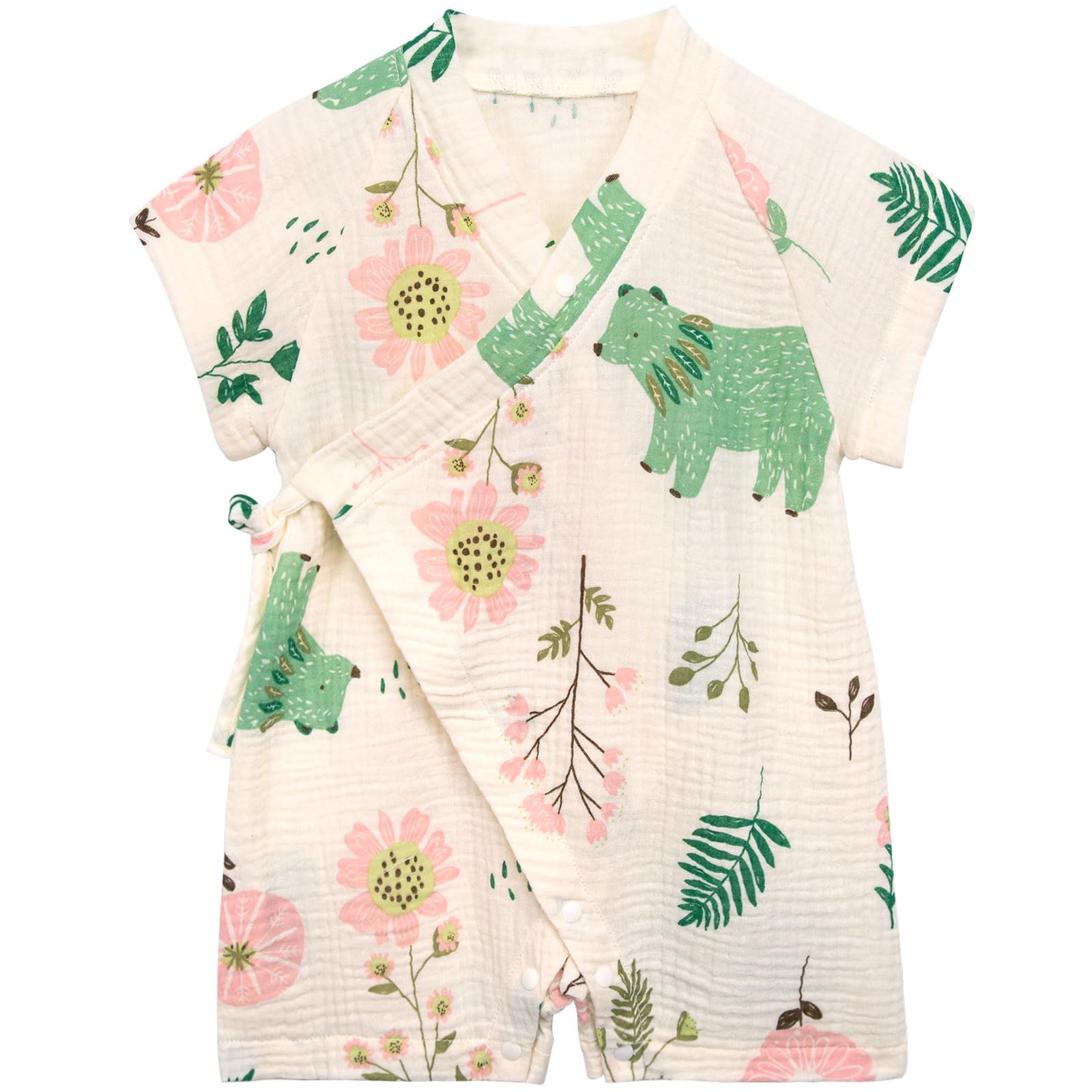 Infant Kimono Robe Newborn Cotton Yarn Robe Baby Romper