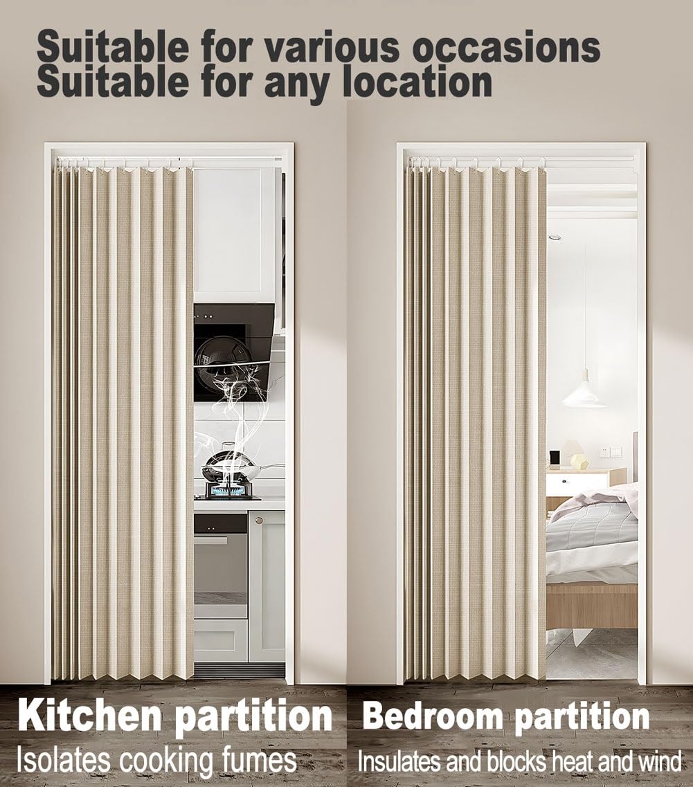 Rideaux de douche magnétiques pliables en accordéon pour chambre à coucher et salon, 120 x 180 cm, marron, solution d'intimité élégante pour salles de bains et intérieurs
