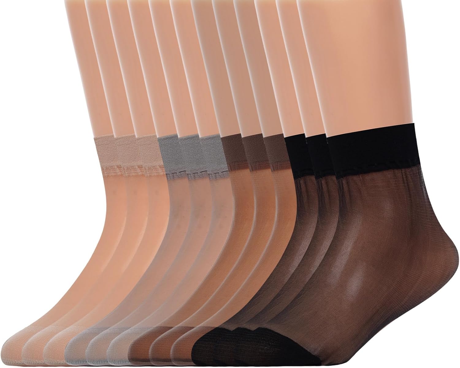 choyaxo 12 Pairs Sheer Ankle Socks Nylon Socks Summer Socks for Women