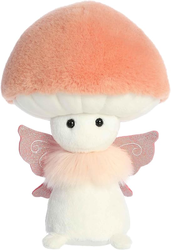 Aurora Fungi Friends 9" Fairy Peach Vibrant Stuffed Animal | Bean-filled mushroom characters with vibrant woodland-inspired details