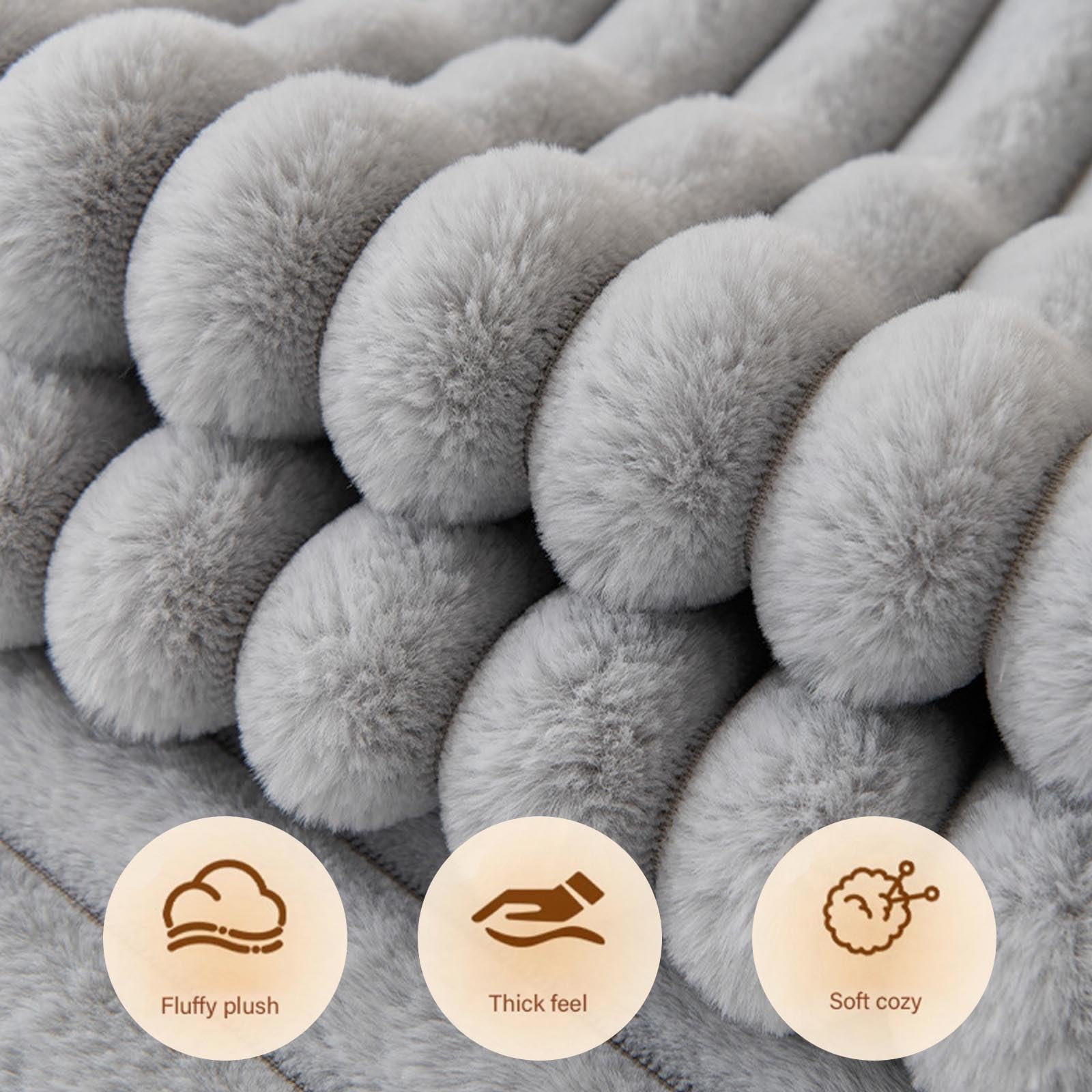 Copertura Per Divano - Morbido Tessuto In Peluche Di Coniglio, Lavabile In Lavatrice, Antiscivolo Per Divano Modulare, Copertura Divano Da 1 2 3 4 Posti, Protettore Mobili Soggio Light Gray 110*160cm