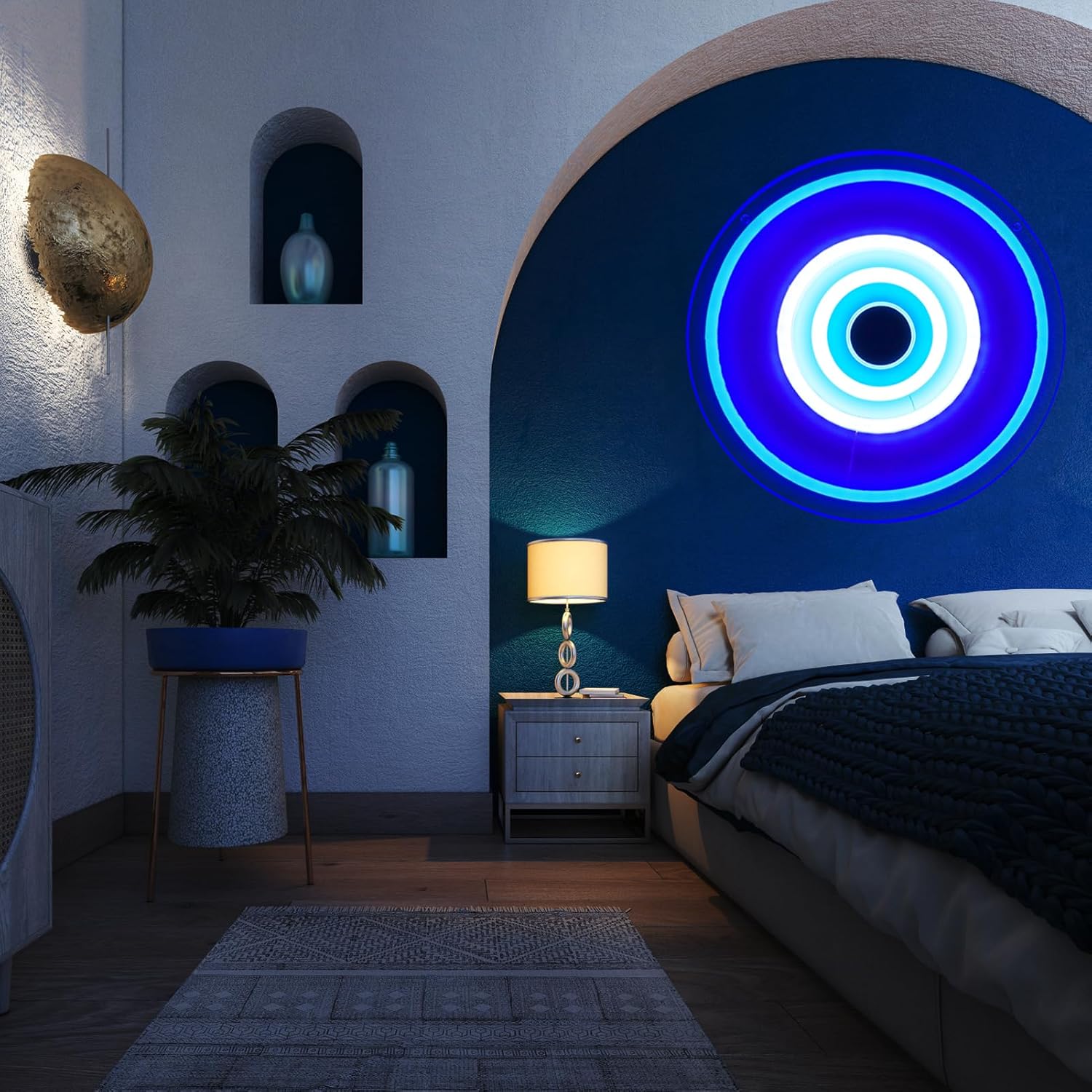 Protection Neon Sign Evil Eye Sign Greece Led Sign Light Dimmable LED Man Cave Bar Garage Wall Lights for Bedroom Windows Glass Pub Cafe Birthday Party Gifts - Image 4