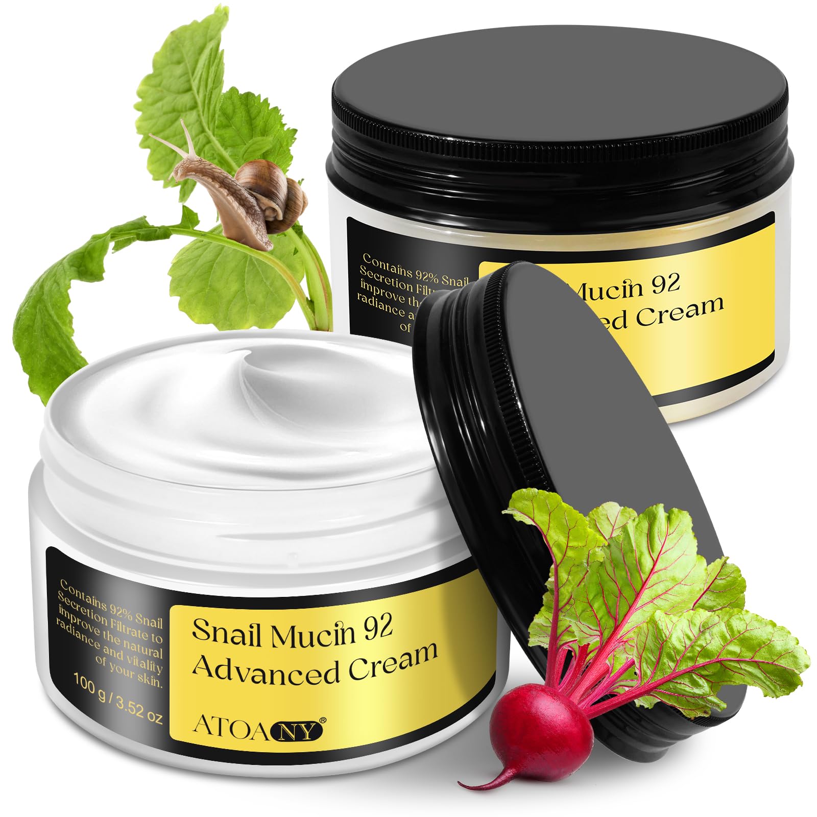 Snail Mucin 92% Power Repairing Essence, 3.52 oz/100g Snail 92 All in one Face Serum Cream With Snail Secretion Filtrate, Improve Dull Skin | Anti-Aging | Deep & Intense Hydration