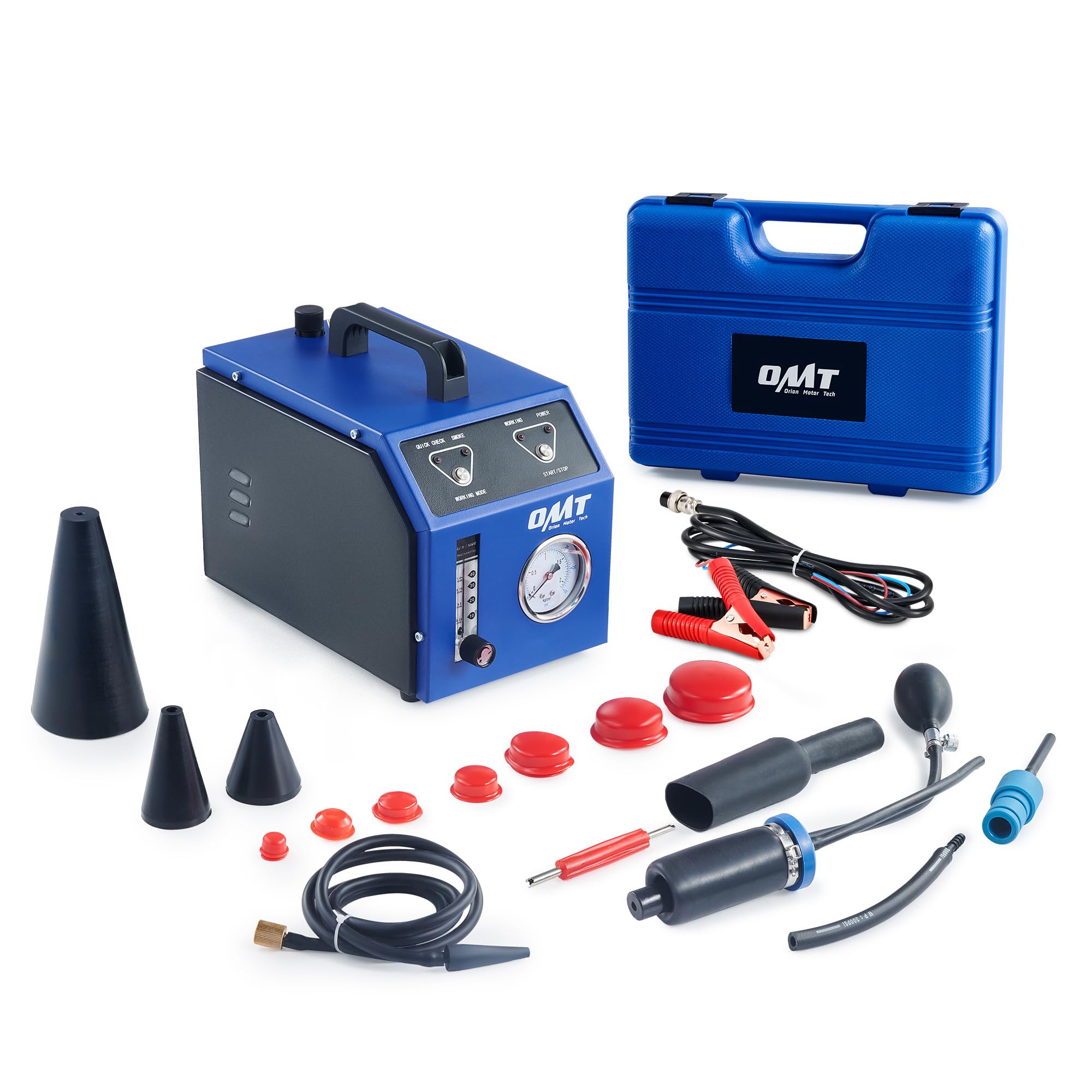 Orion Motor Tech Samochodowa maszyna do dymu EVAP DC 12 V z czujnikiem wycieku samochodu z czujnikiem dymu z manometrem oleju 6 l/min przepływomierz oleju mineralnego poduszka powietrzna i adaptery