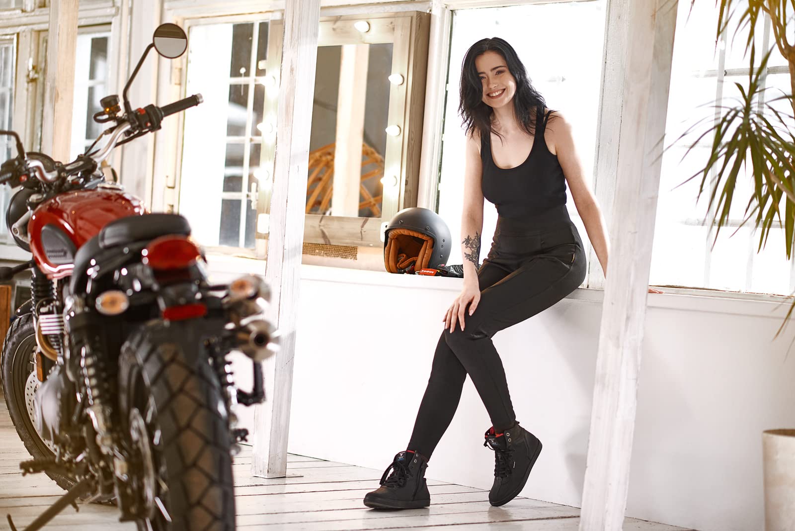 SHIMA Cruz 2.0 Motorrad Leggings Damen Hose mit Protektoren AirForce Knieprotektoren Motorradhose Kurzgrößen Hosen