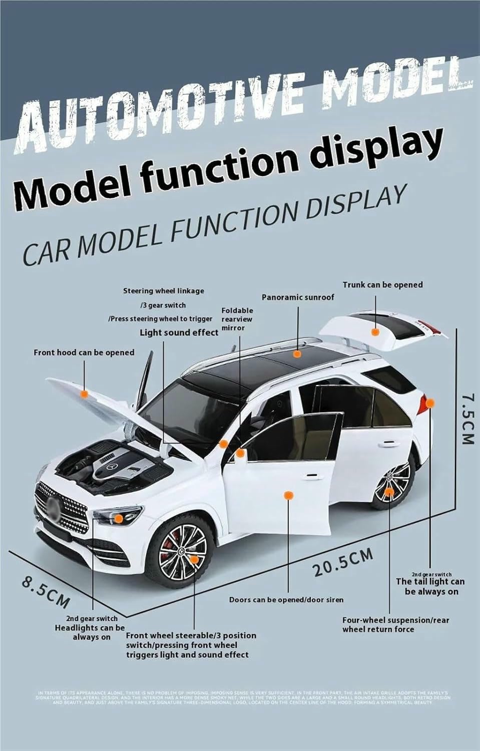 DEAVER Modelli auto lega pressofusa 1:24 per Benz Gle 350 Suv modelli veicoli scala rifiniti alla moda kit per esposizione souvenir collezione
