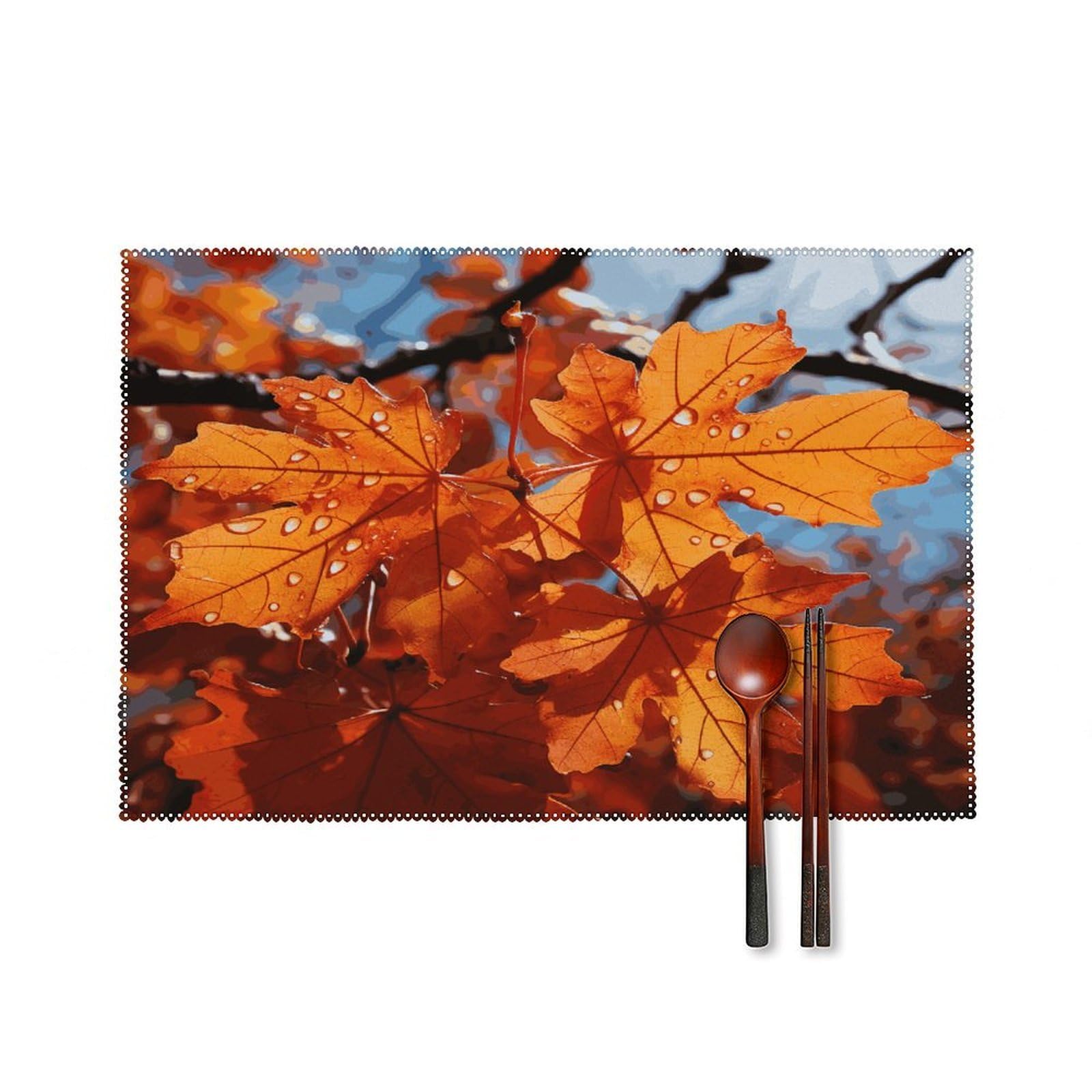 Fodpand Style Fall Maple Leafs Placemats Set Of 4 Place Mats Table Mats